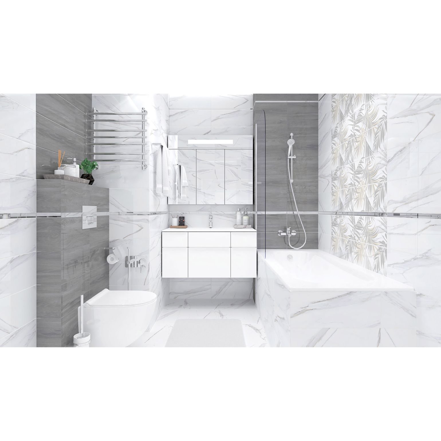 Настенная плитка Laparet (Лапарет) Aria 20х50 см Белый