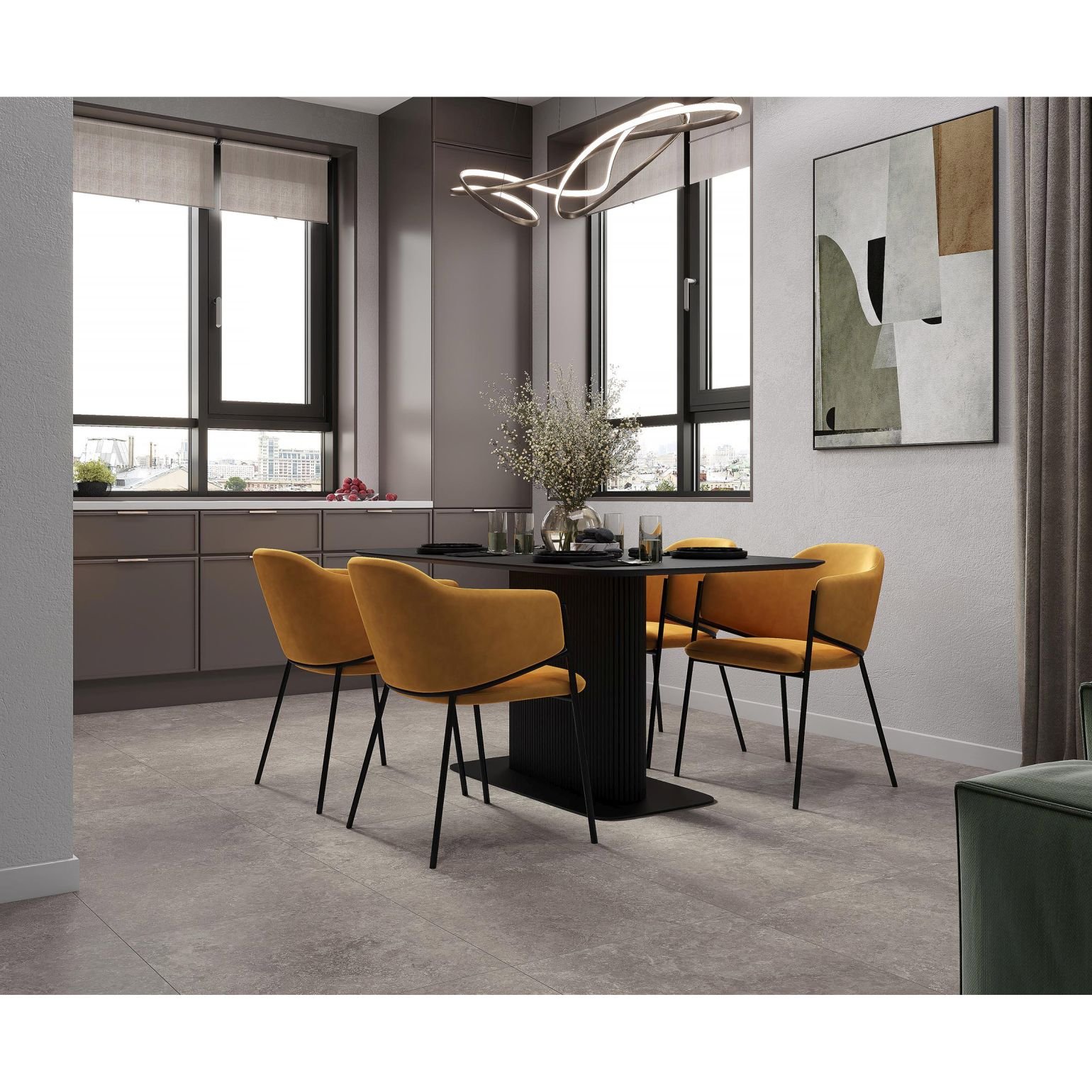 Керамогранит Laparet (Лапарет) Capri Gris 60х120 см Серый Сатинированный Карвинг