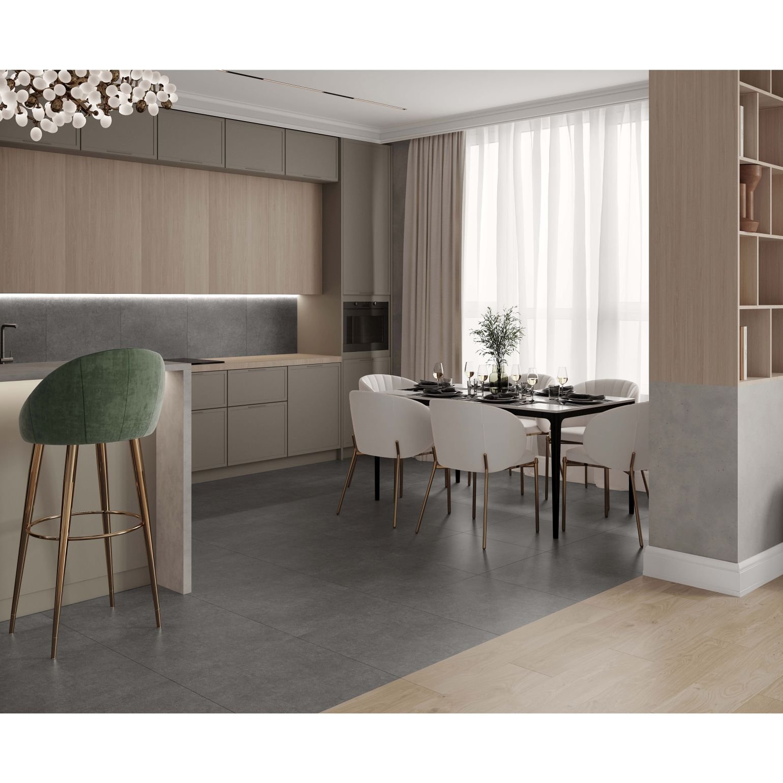 Керамогранит Laparet (Лапарет) Code Ash 60х60 см Темно-серый матовый