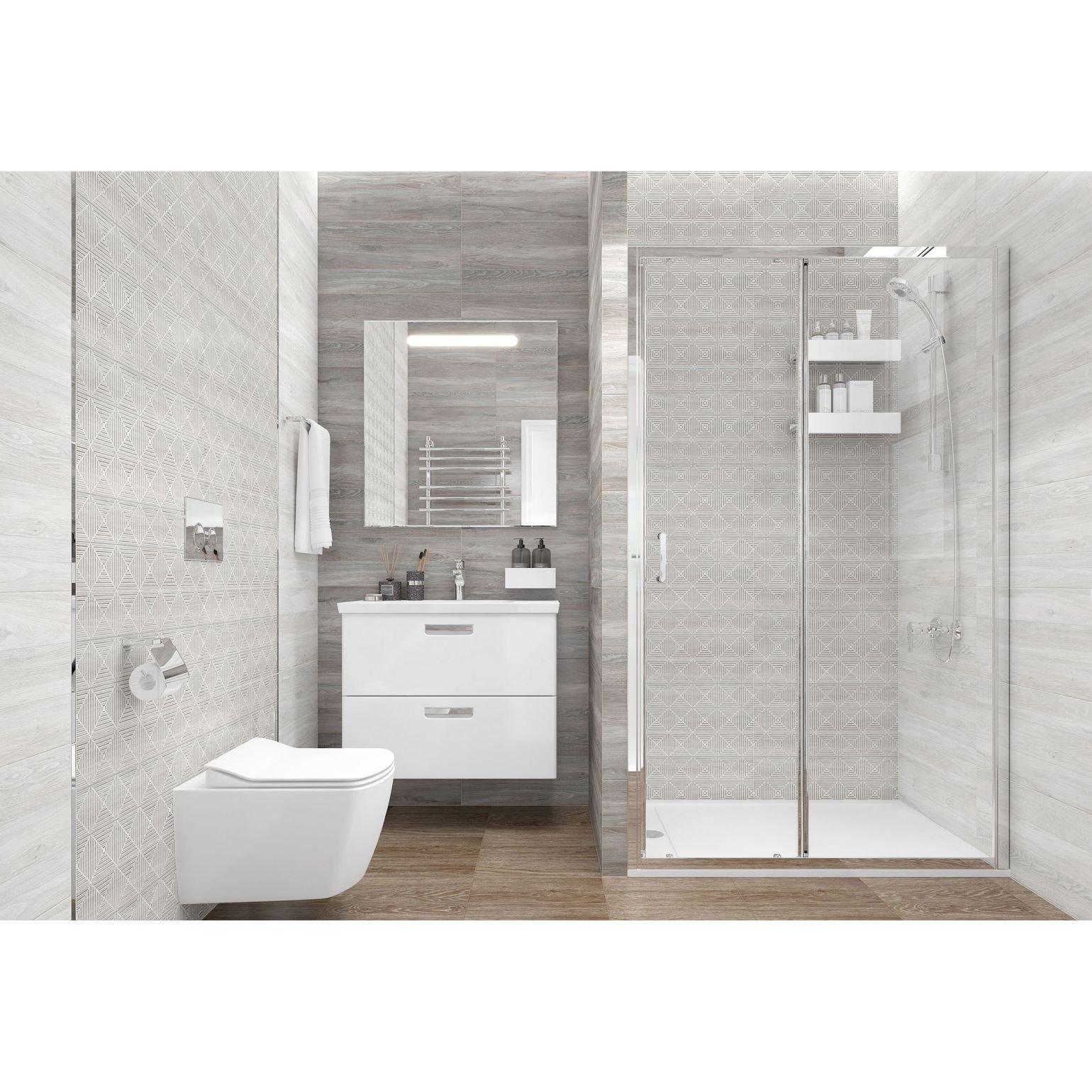 Декор Laparet (Лапарет) Flint 30х60 см Светло-серый 18-05-06-3633