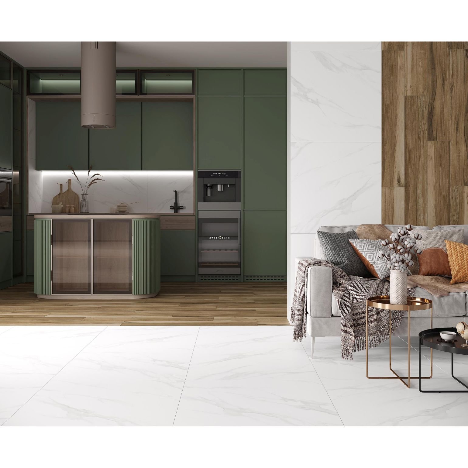 Керамогранит Laparet (Лапарет) Marmara White 80x80 см Белый Лаппатированный