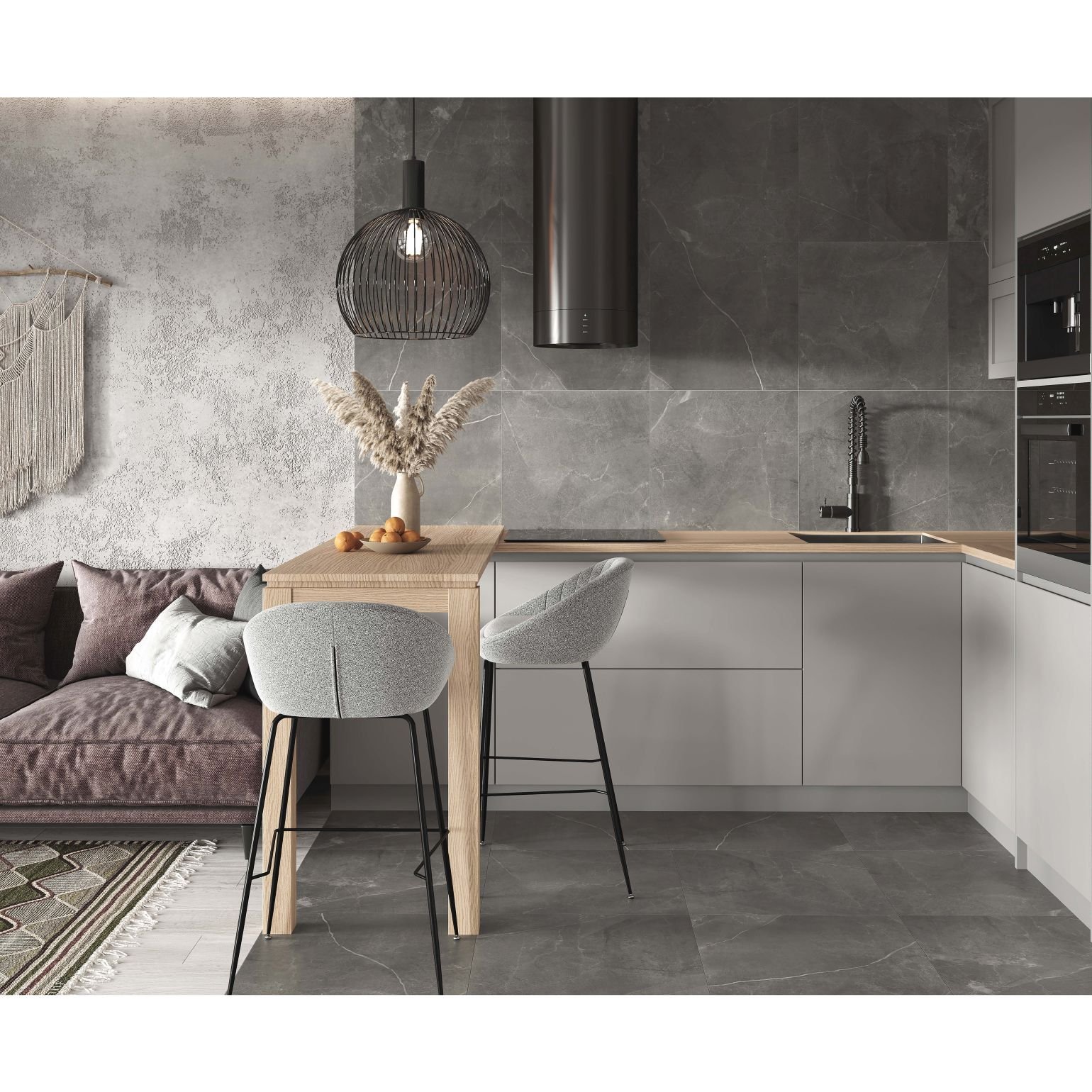 Керамогранит Laparet (Лапарет) Optima Grafito 60x60 см Темно-серый матовый