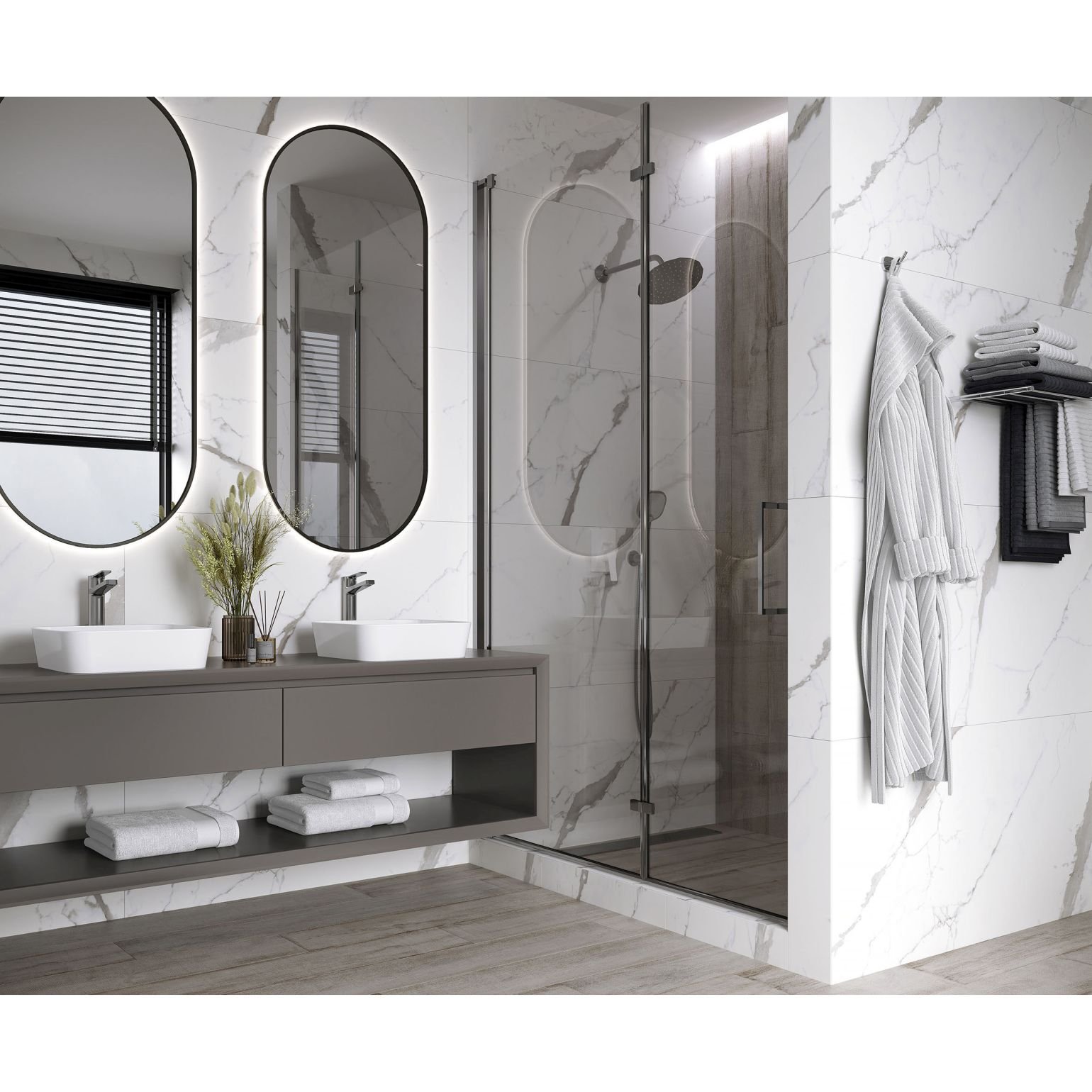Керамогранит Laparet (Лапарет) Venatino Grey 60х60 см Белый Сатинированный Карвинг