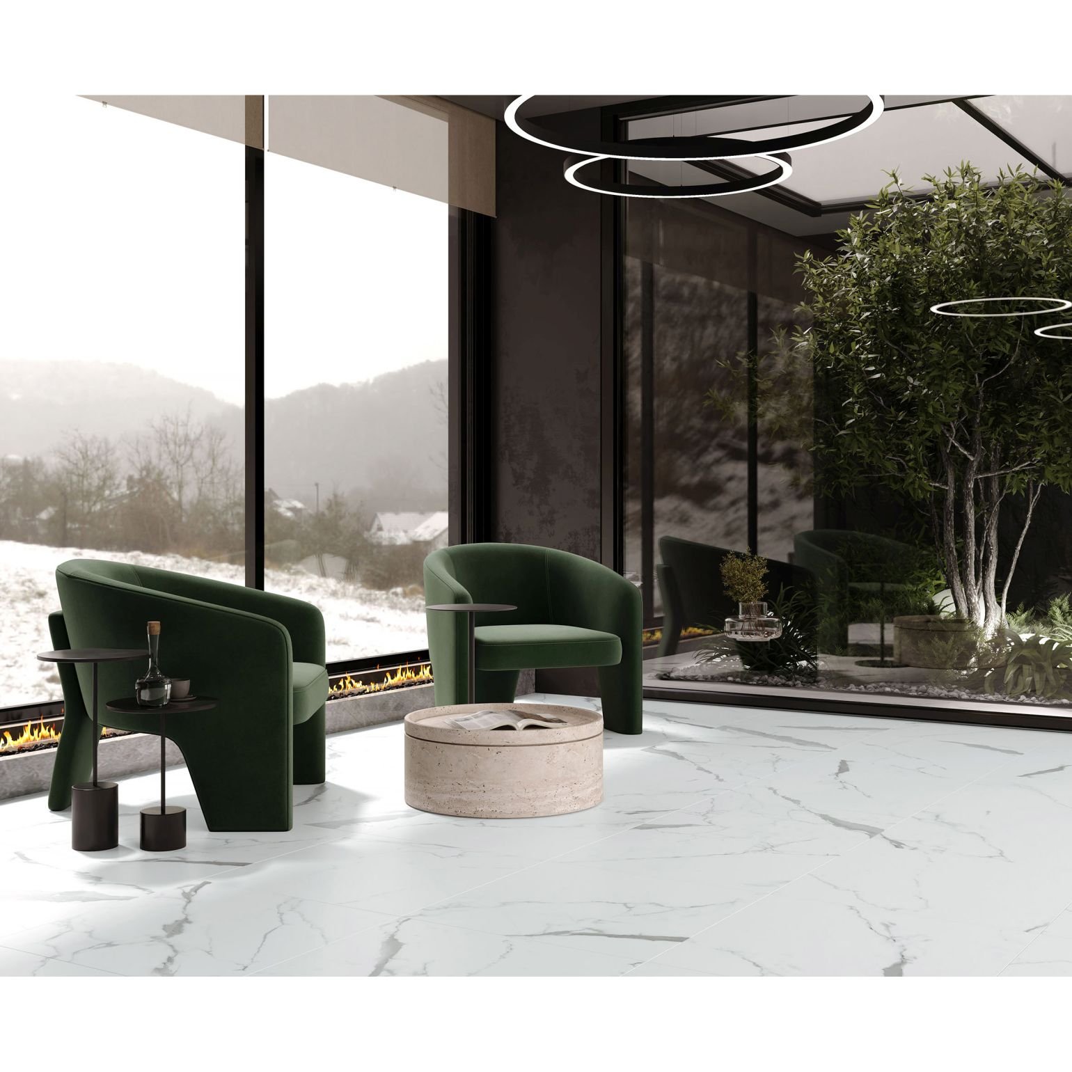 Керамогранит Laparet (Лапарет) Venatino Grey 60х120 см Белый Сатинированный Карвинг