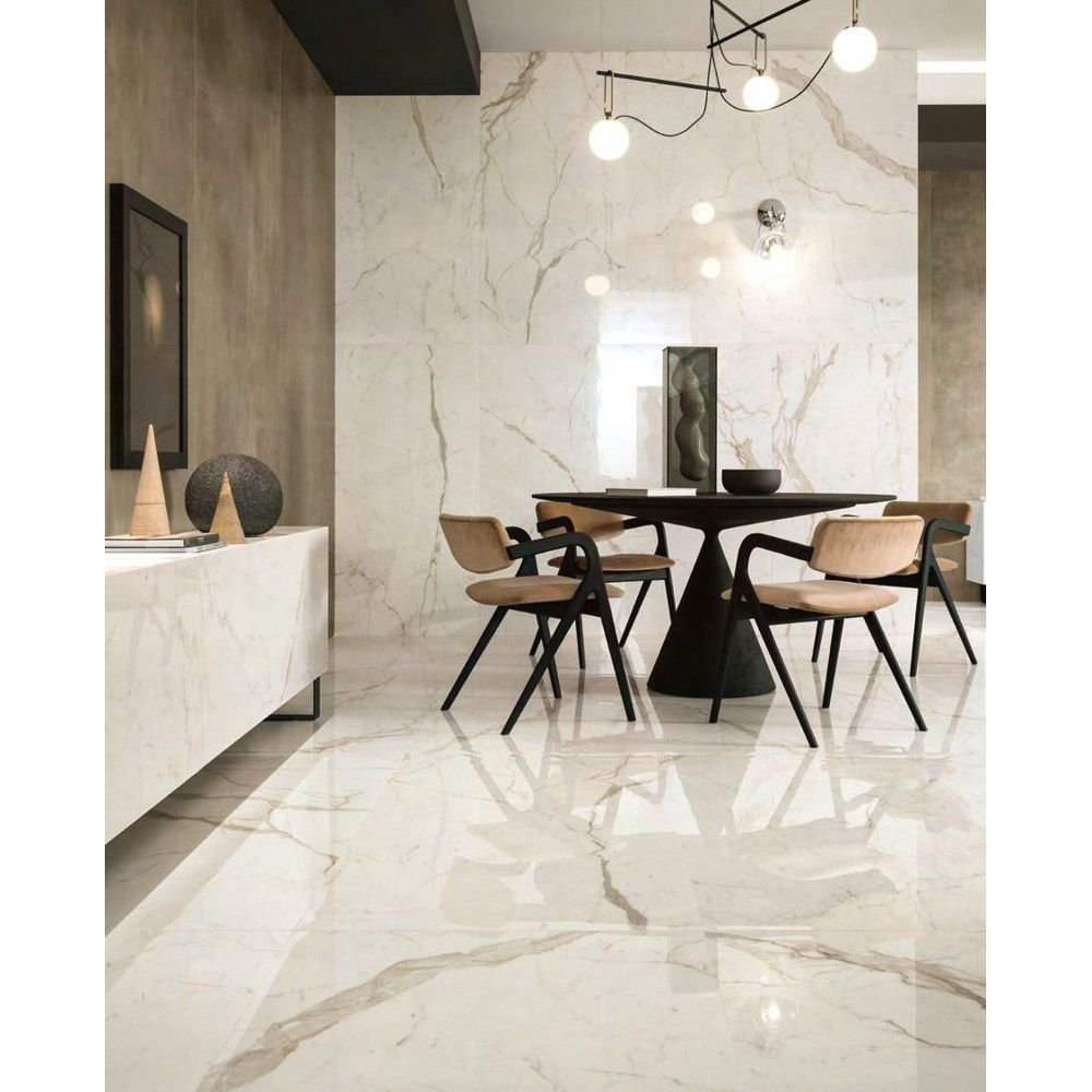 Керамогранит Atlas Concorde (Атлас Конкорд) Marvel Shine Calacatta Prestigio 75x150 см, толщ. 9 мм, Silk, A7H3