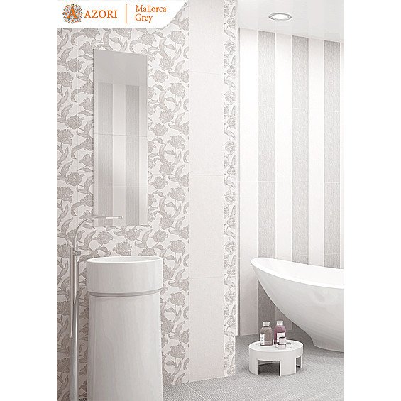 Бордюр Azori (Азори) Mallorca BEIGE FLORIS бежевый 7.5х63 см, толщ. 8 мм, (585081001)