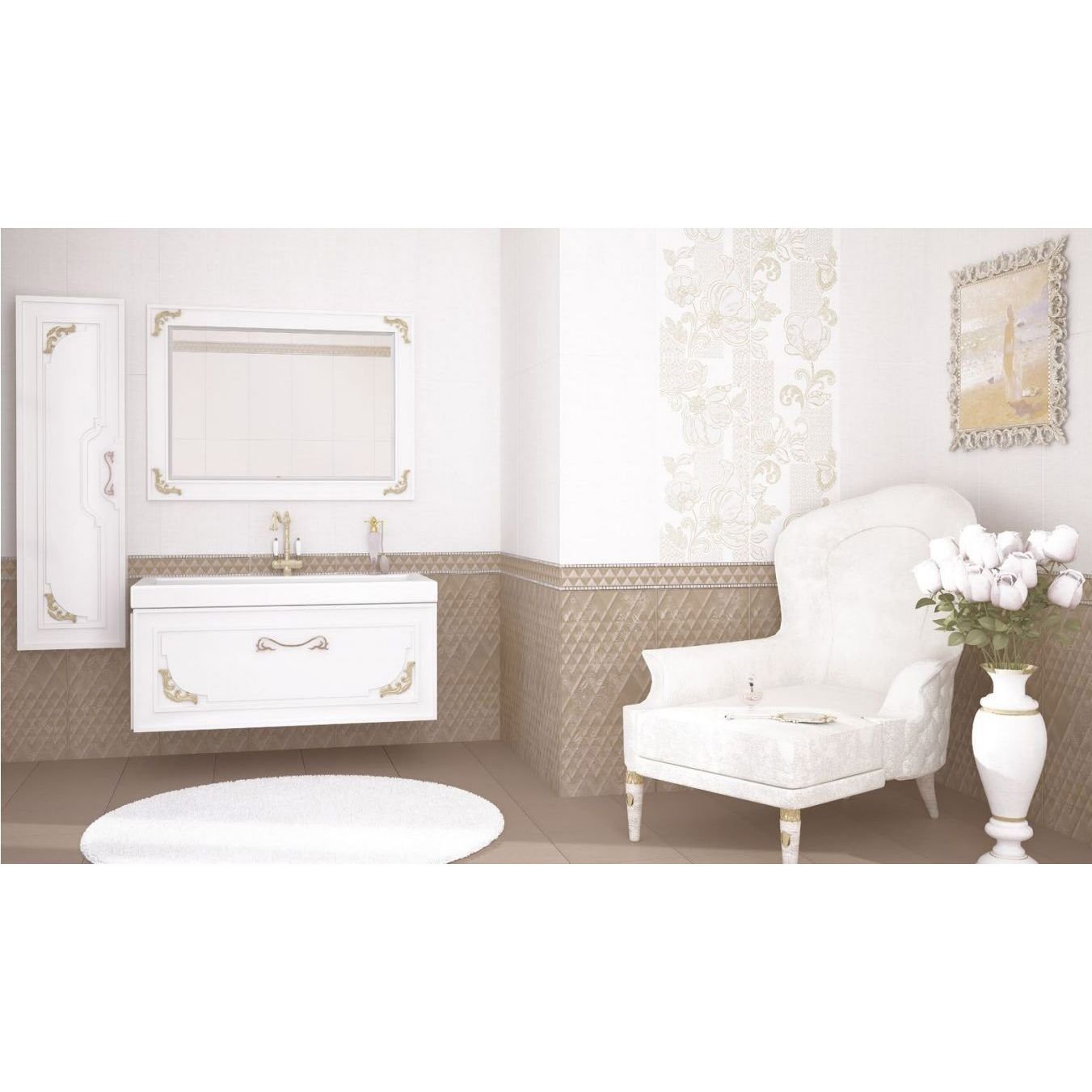 Бордюр Azori (Азори) Illusio Beige Geometry 6,2х31,5 см, 584341003