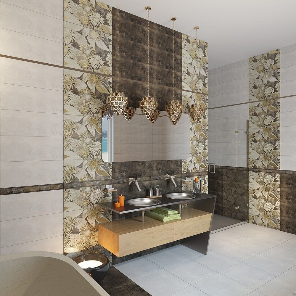 Плитка настенная Gracia Ceramica (Грация Керамика) Foresta brown коричневая 01 60х25 см 010101003947