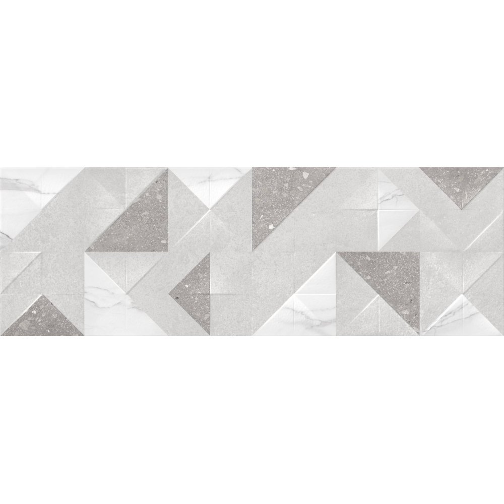 Плитка настенная Gracia Ceramica (Грация Керамика) Origami grey серый 03 30х90 см, толщ. 9 мм, 010100001308