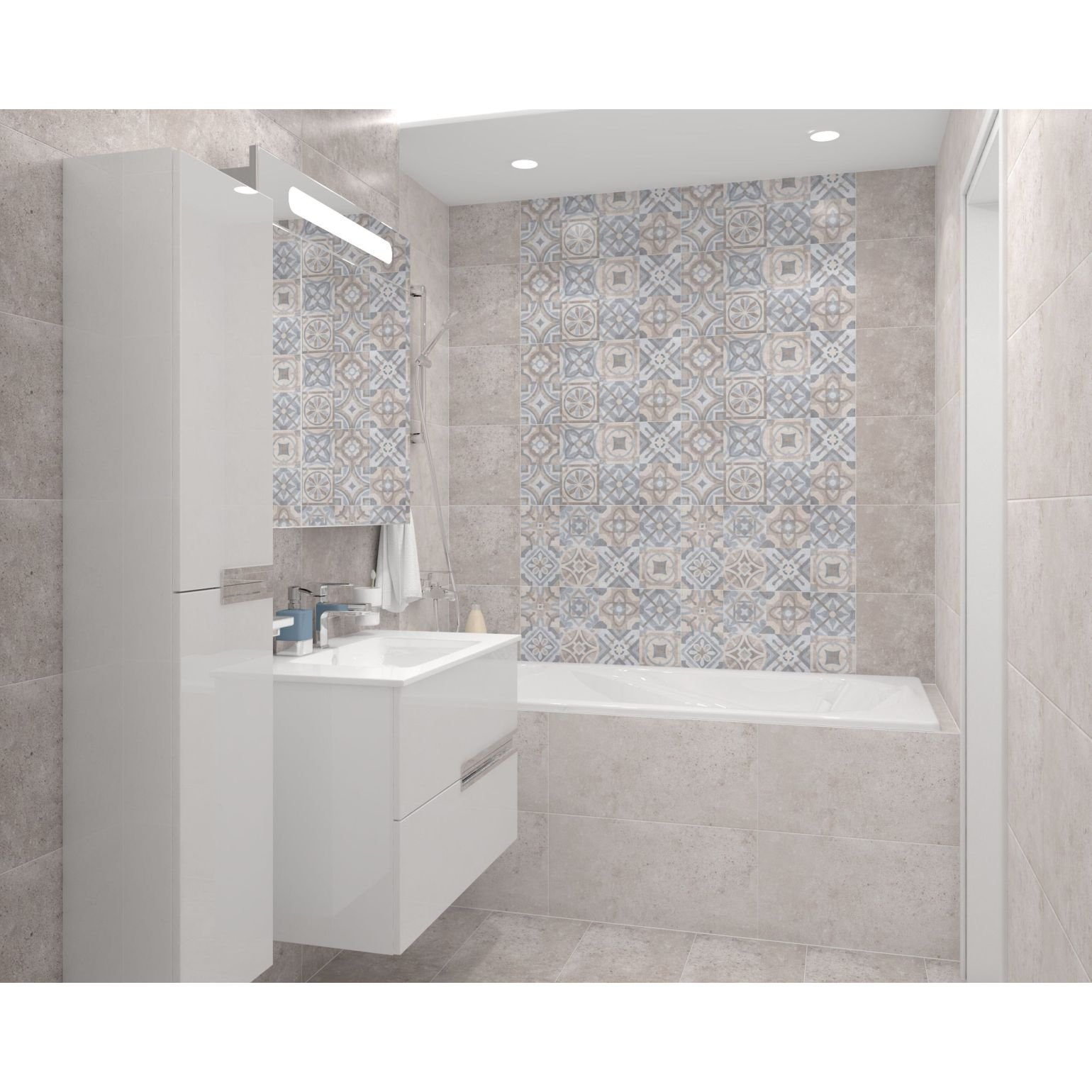 Керамогранит Keramin (Керамин) Портланд 1 светло-серый 30х60 см, ПОРЛ1/30/60/46.08