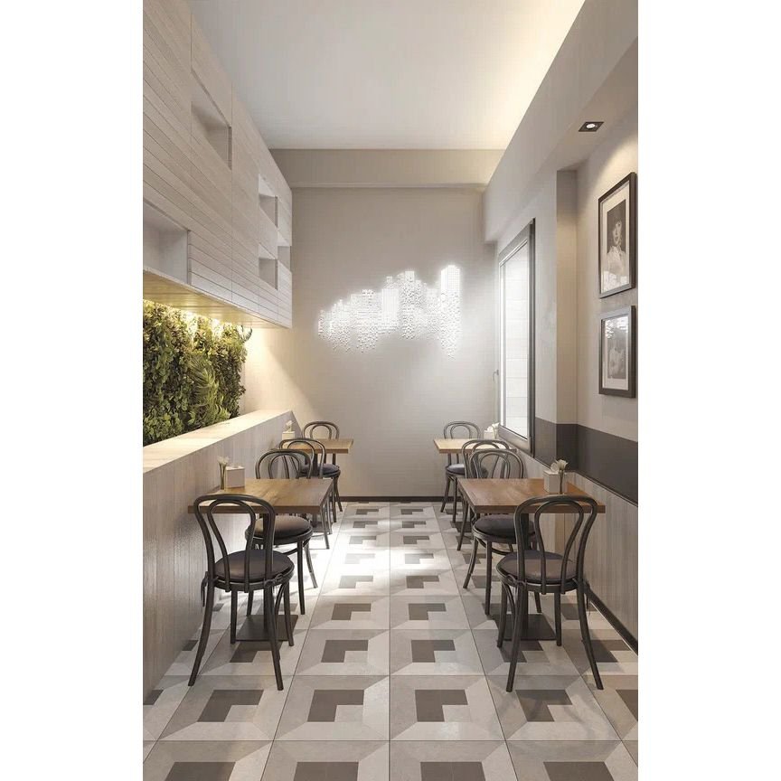 Керамогранит М-Квадрат (Кировская керамика) ProGres (Прогрес) Megapolis Betton Grey Deco Серый 45х45 см (737496)
