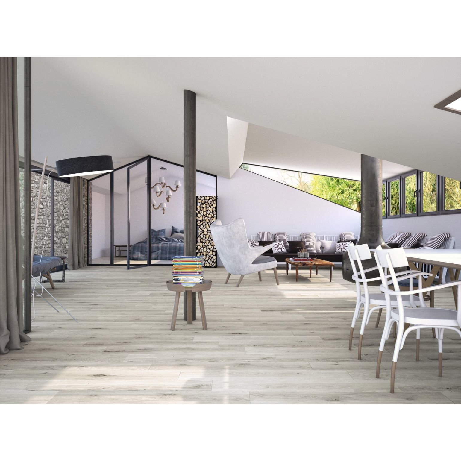 Напольная плитка Ape Ceramica (Апе Керамика) Oregon Gris Rect 20x120 см, ректификат, A034142