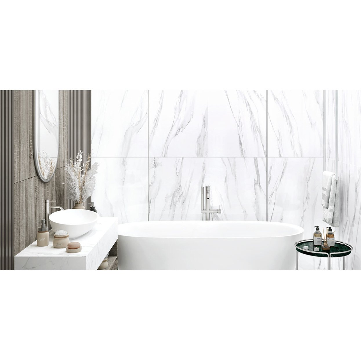 Керамогранит Delacora (Делакора) Statuario Silver 60х120 см 60120GP42STA15/L