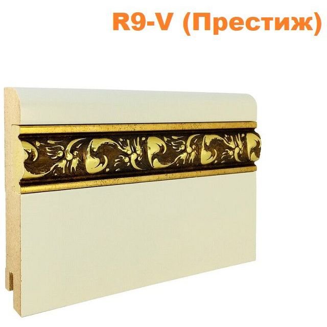 Плинтус Finitura Dekor (Финитура Декор) МДФ 150х16х2440 мм вставка перламутр, престиж, серебро 12х30 выкрас RAL и NCS