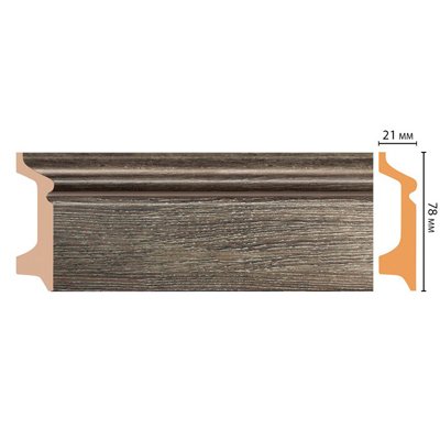 Цветной напольный плинтус Decomaster (Декомастер) из полистирола 21х78х2400 мм D122-86 ШК/16