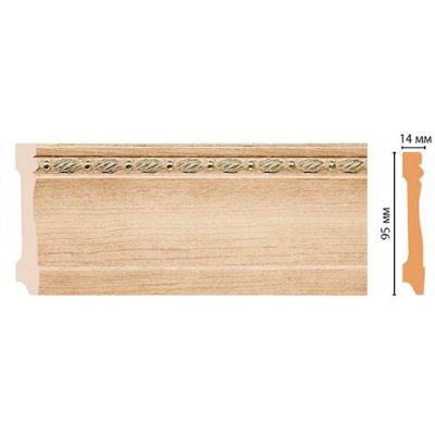 Цветной напольный плинтус Decomaster (Декомастер) из полистирола 14х95х2400 мм 195-11