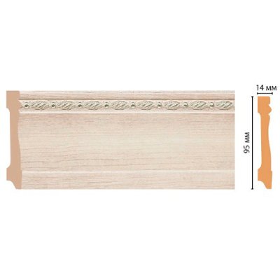 Цветной напольный плинтус Decomaster (Декомастер) из полистирола 14х95х2400 мм 195-13