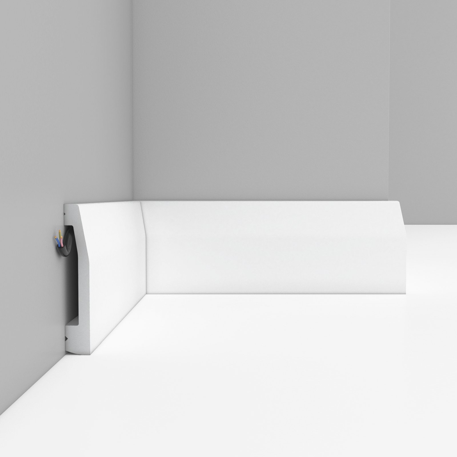 Напольный плинтус Decomaster (Декомастер) из дюропласта под окраску белый 70х15х2000 мм D125 ДМ