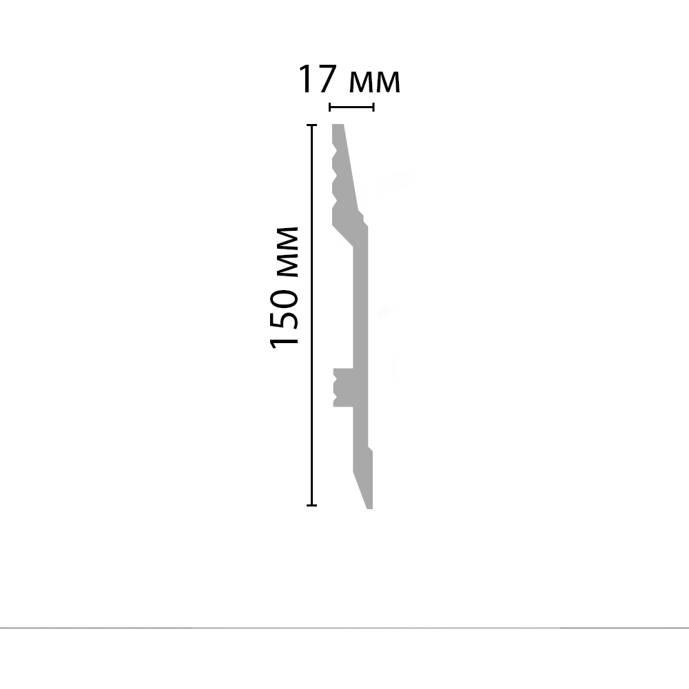 Напольный плинтус Decomaster из дюропласта под окраску белый 150х17х2000 мм D104 ДМ