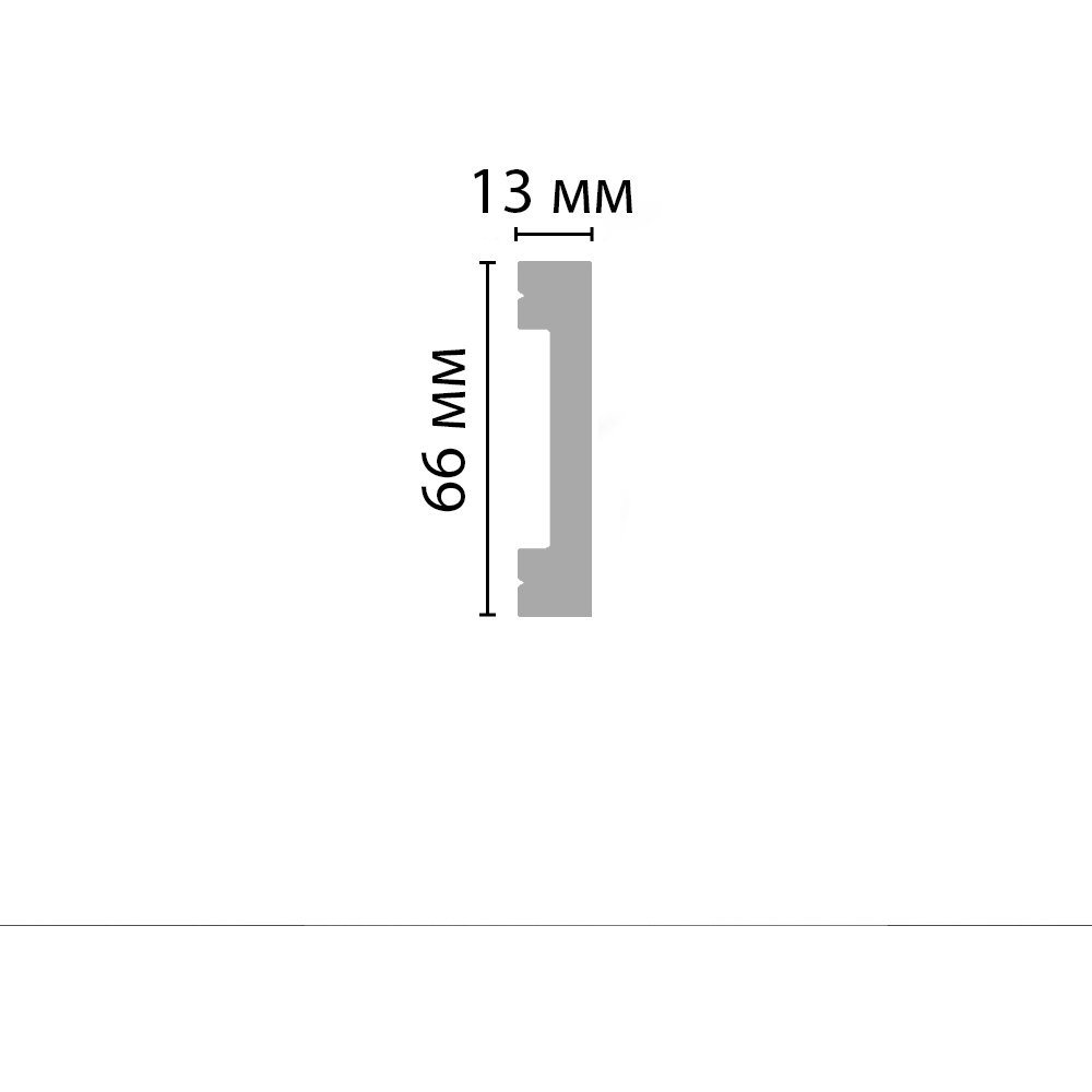 Напольный плинтус Decomaster (Декомастер) из дюропласта под окраску белый 66х13х2000 мм D157 ДМ