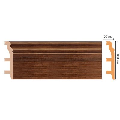 Цветной напольный плинтус Decomaster (Декомастер) из полистирола 22х100х2400 мм D232-74 ШК/14