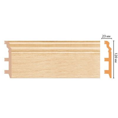 Цветной напольный плинтус Decomaster (Декомастер) из полистирола 23х120х2400 мм D233-71 ШК/8