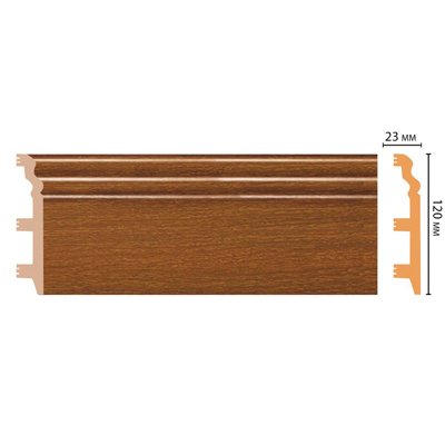 Цветной напольный плинтус Decomaster (Декомастер) из полистирола 23х120х2400 мм D233-85 ШК/8