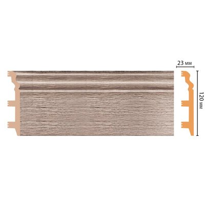 Цветной напольный плинтус Decomaster (Декомастер) из полистирола 23х120х2400 мм D233-77 ШК/8