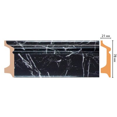 Цветной напольный плинтус Decomaster (Декомастер) из полистирола 21х78х2400 мм D122-78ДМ