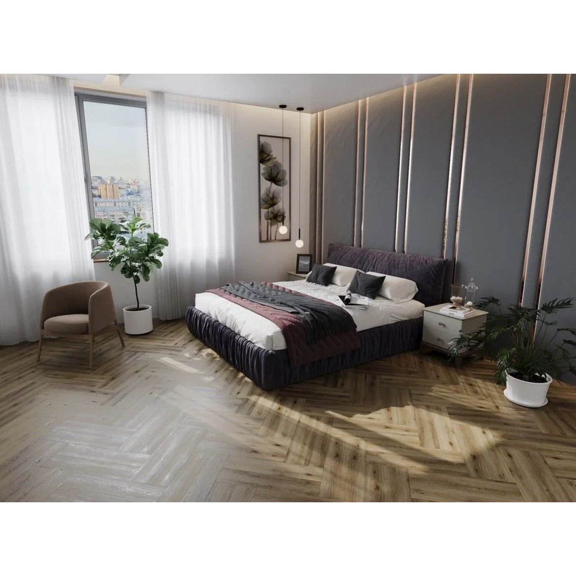 Кварц-виниловый SPC ламинат NatisSton (НатисСтон) Rubis SPC 3,5/34 Kvitegga, 5003-01