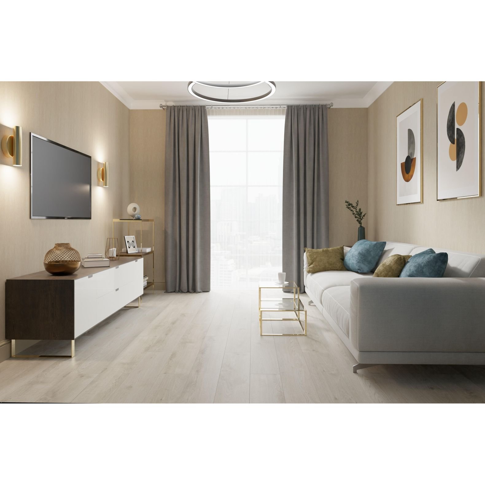 Ламинат Egger (Эггер) Pro Classic 8/32 Дуб Кортина белый (Oak Cortina white), Epl034