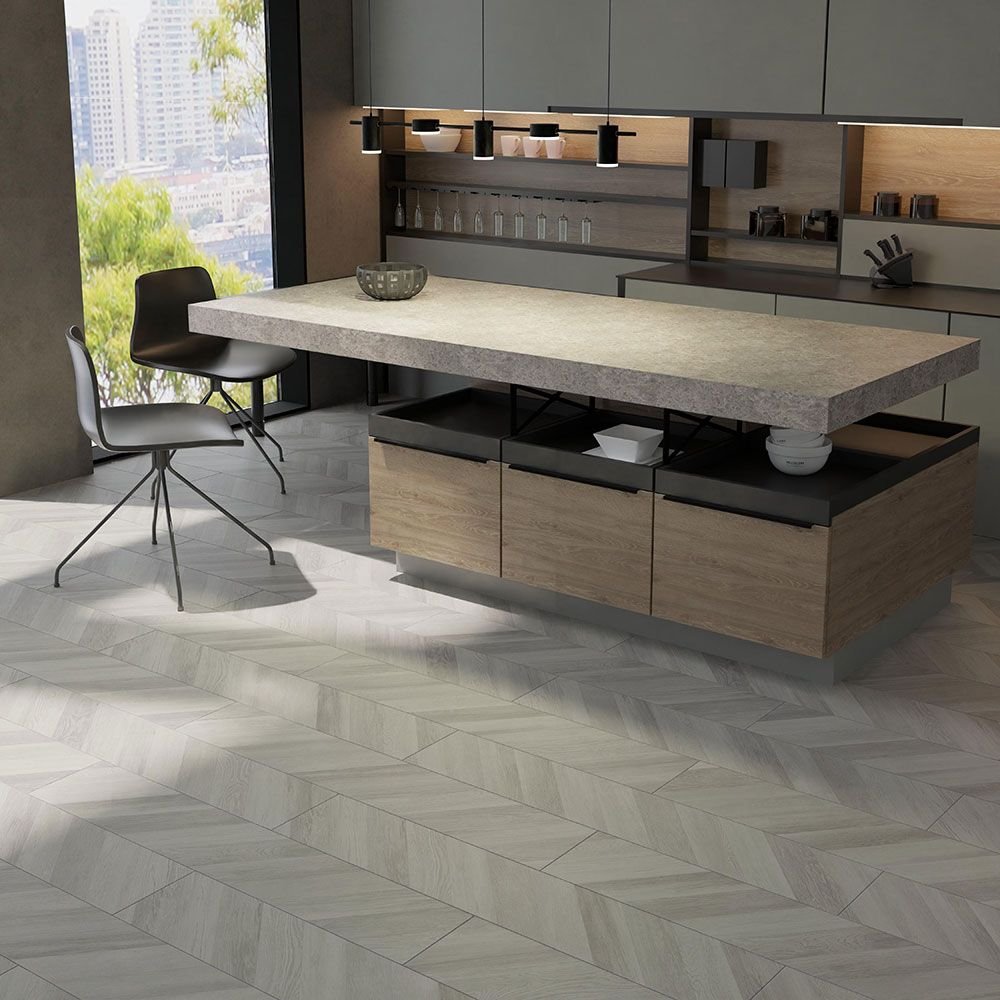 Ламинат Egger (Эггер) Pro Large 8/33 Дуб Кестинкорт пепел (Oak Kestincourt ash), Epl243F4Cl левый