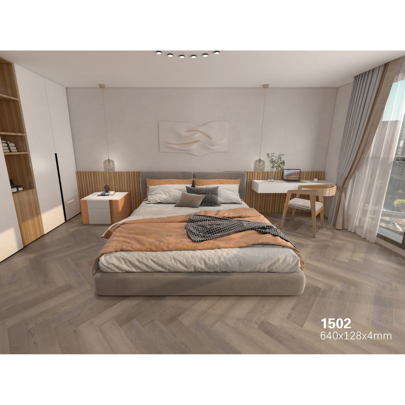 Виниловый пол SPC Floorwood (Флурвуд) Authentic 4/43 Оранжевый цветок (Orange flower), 1502