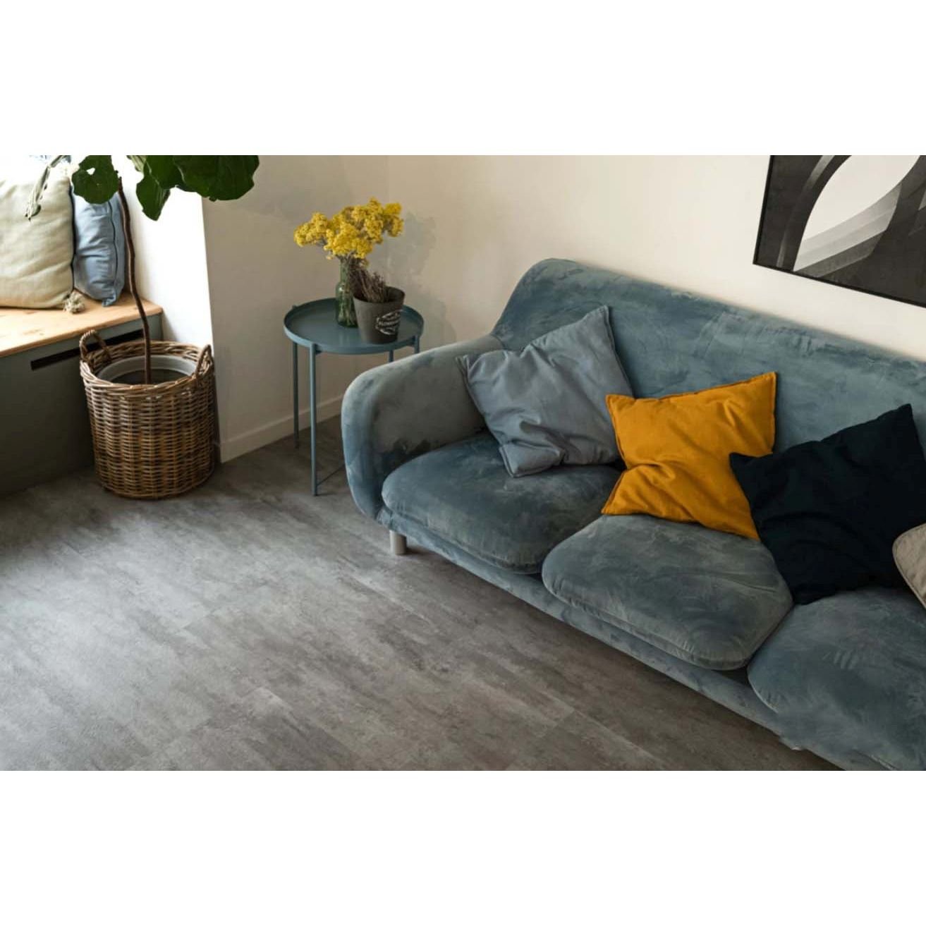 Виниловый пол Vinilam (Винилам) Ceramo Stone Glue Цемент Светлый 2.5/43 (Cement Light), 71614