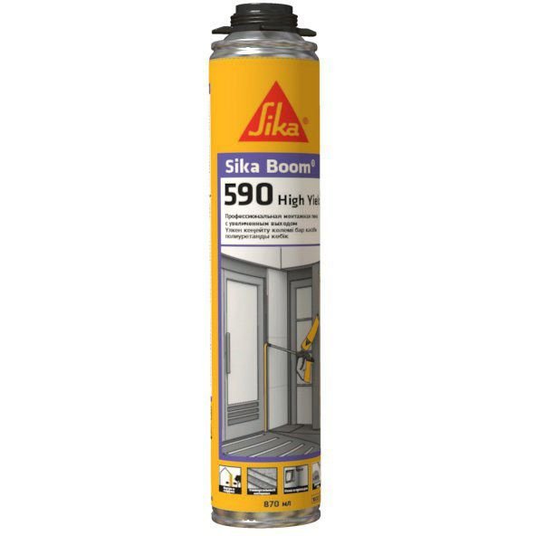 Пена монтажная Sika Boom-590 High Yield профессиональная с увеличенным выходом (выход 36 л) 870 мл