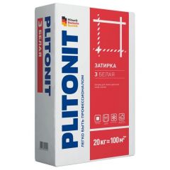 Затирка Plitonit (Плитонит) для плиточных швов белый 20 кг