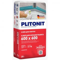 Клей для плитки, керамогранита Plitonit (Плитонит) 600X600 (класс С1 ТЕ) 25 кг