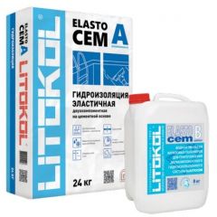 Гидроизоляция эластичная Litokol Elastocem двухкомпонентная компонент A и Б 32 кг