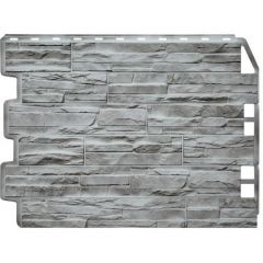 Фасадная панель Fineber Файнбер Дачный Скол 3D-Facture Светло-серый 795/725х595 мм