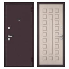 Дверь стальная в квартиру Бульдорс Mass 70 Букле Шоколад, Ларче Бьянко М-110 2,05х0,88 м
