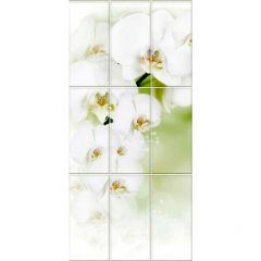 Панель ПВХ 3D Акватон Novita Light Белая Орхидея узор 2700х250х8 мм