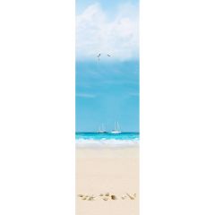 Панель ПВХ Акватон 3D Novita Панорамы Песочный замок Пляж - добор 2700х250х9 мм