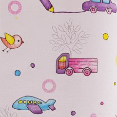 Обои виниловые YIEN Happy Child Мотив машинки на св.розовом фоне 10х1,06 м (35013-4)
