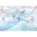 Обои виниловые на флизелине Design Studio 3D Детские Шары в облаках над горами Натуральный холст (NKID-011)