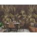 Обои виниловые на флизелине Design Studio 3D Нежность Бамбуковые листья на кричневом фоне Гладкий песок (NJ-004)