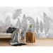 Обои виниловые на флизелине Design Studio 3D Нежность Акварельные колосья в серых тонах Натуральный холст (NJ-039)