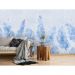 Обои виниловые на флизелине Design Studio 3D Нежность Колосья на текстурном фоне в синих тонах Бесшовная Фреска Гранд (NJ-043)