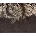 Обои виниловые на флизелине Design Studio 3D Тропикалия Коричневые ниспадающие листья Гладкий песок (FLV-012)