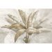 Обои виниловые на флизелине Design Studio 3D Leaves Букет тропических листьев на абстрактном фоне Гладкий песок (LVS-002)