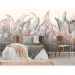 Обои виниловые на флизелине Design Studio 3D Leaves Тропические листья на нежно-розовом Бесшовная Фреска Гранд (LVS-005)